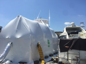 Paint controlled environments at the CAY Marine Boatyard Miami