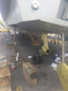 Running gear and alignment work at the CAY Marine Boatyard Miami