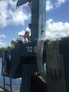 Travel lift at the CAY Marine Boatyard Miami